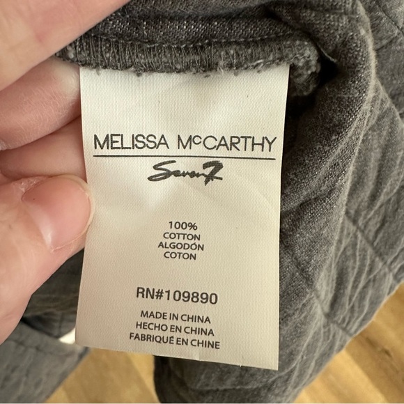 Melissa McCarthy Seven7 Women’s Long Sleeve Gray Quilted Jacket Sz 2X GUC - Picture 7 of 8